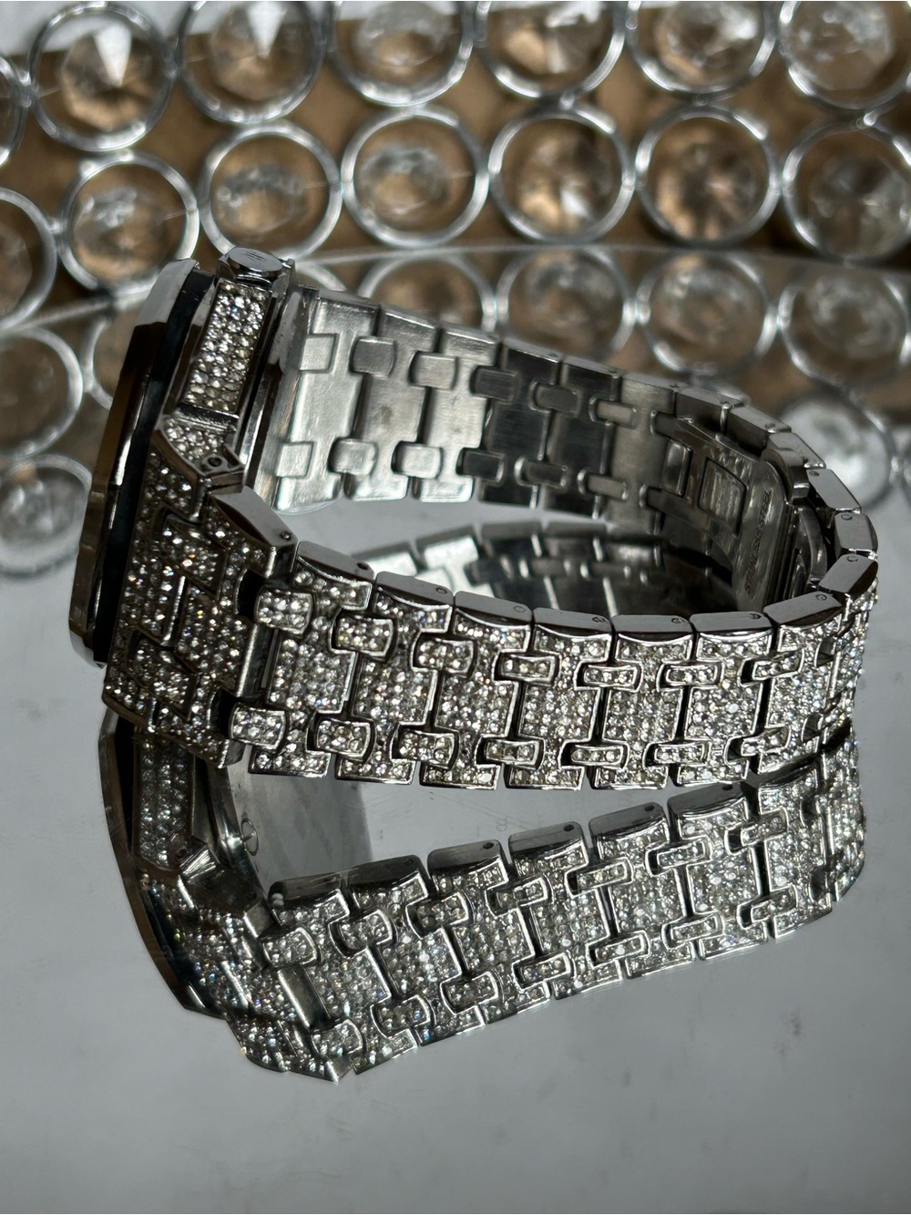 Mens Fully Ice out Bling Octagonal Watch Iced Cz Quality Stainless Steel - Picture 5 of 10